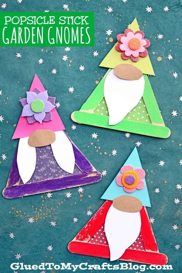 Popsicle Stick Garden Gnomes