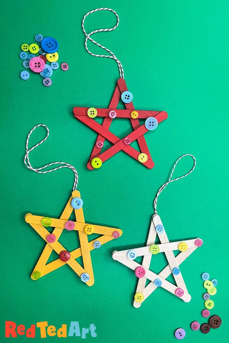 Popsicle Stick Star Ornaments