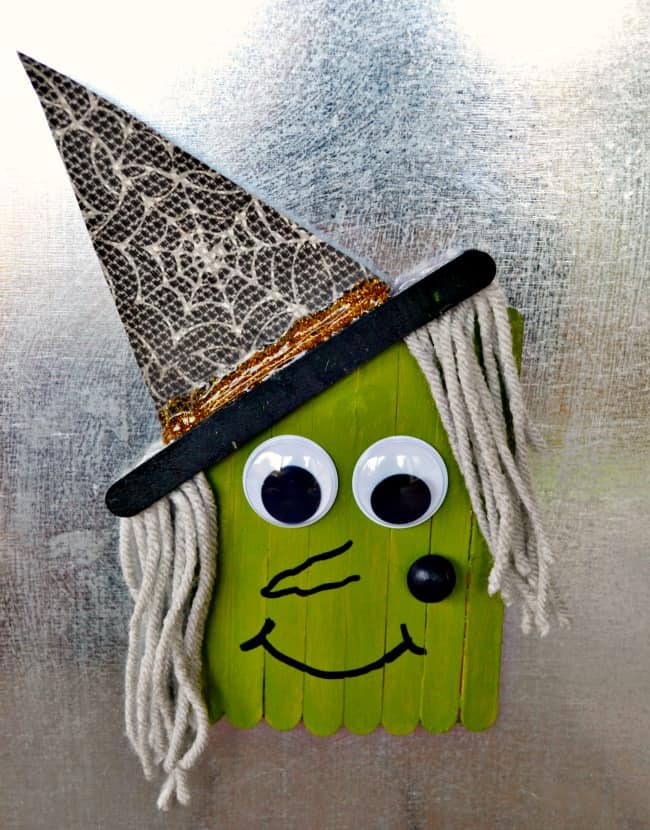 Popsicle Stick Witch Magnet