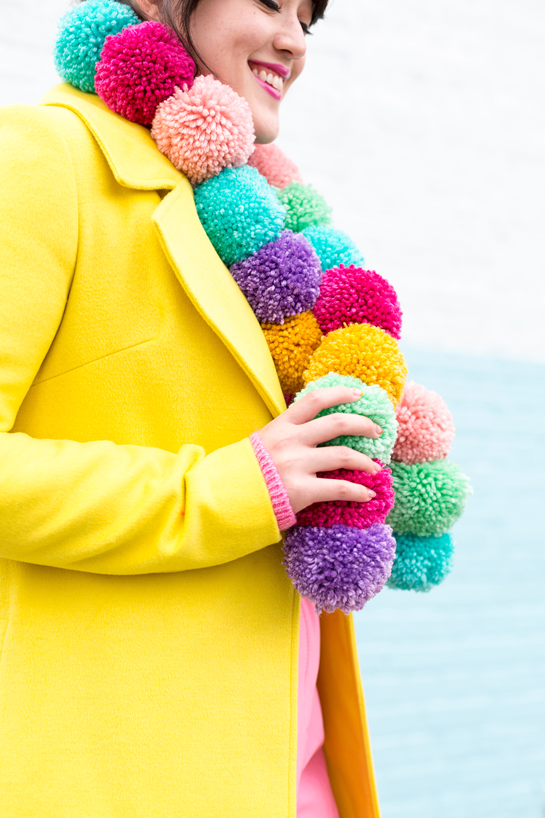 DIY Fall Pom Pom Scarf