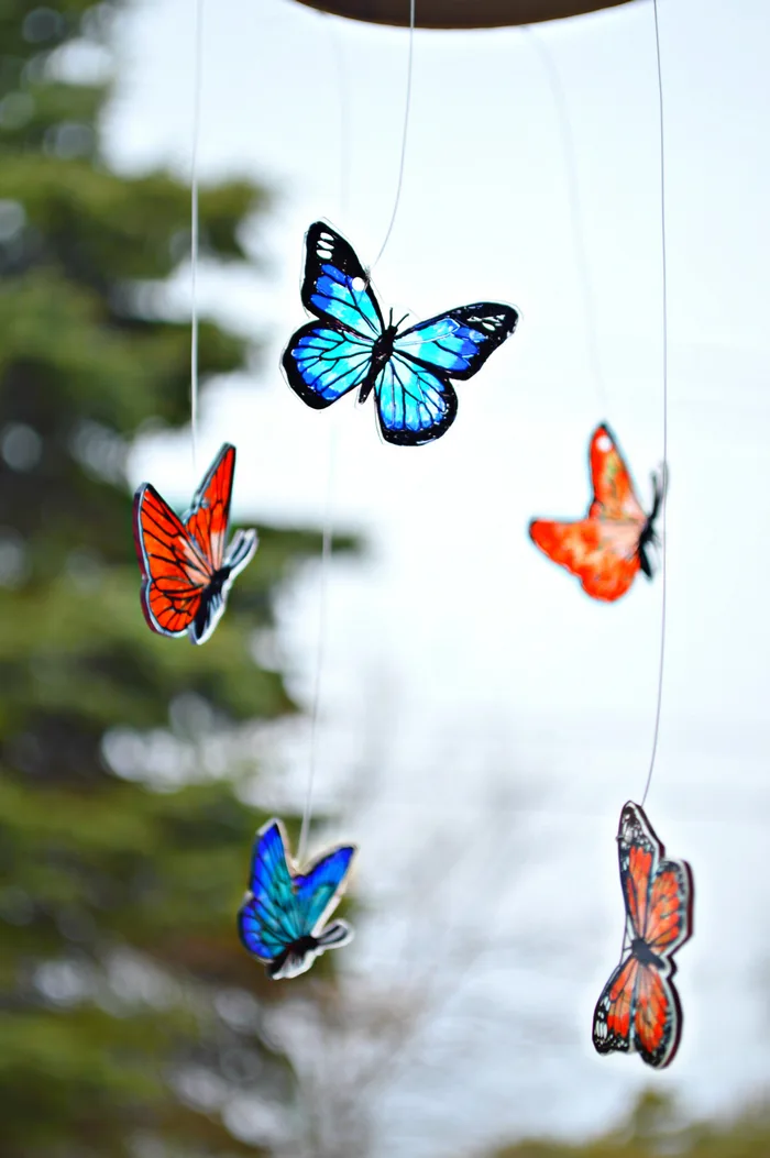 Shrinky Dink Butterfly Mobile