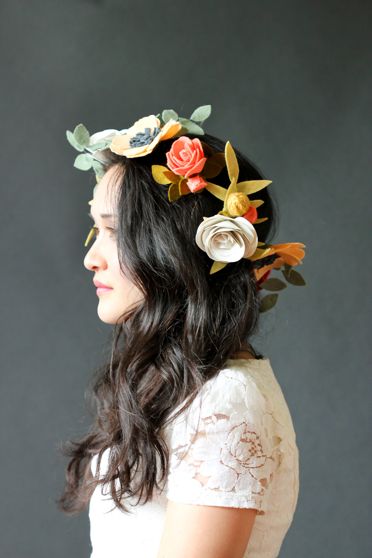 Felt Flower Crown + Clips