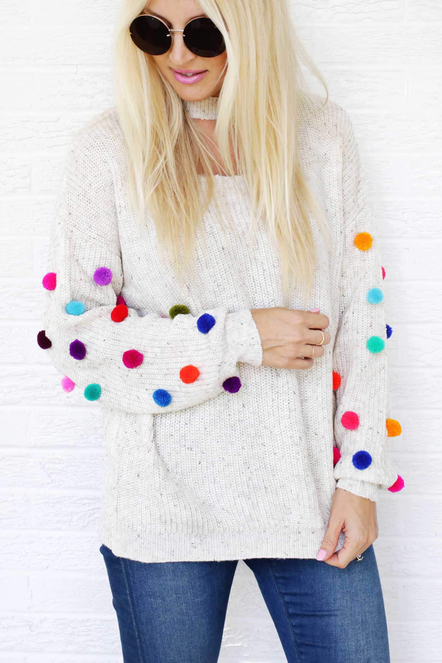 Pom Pom Sweater DIY