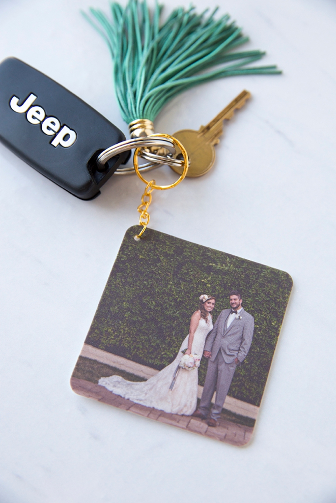 Shrinky Dink Wedding Photo Keychains