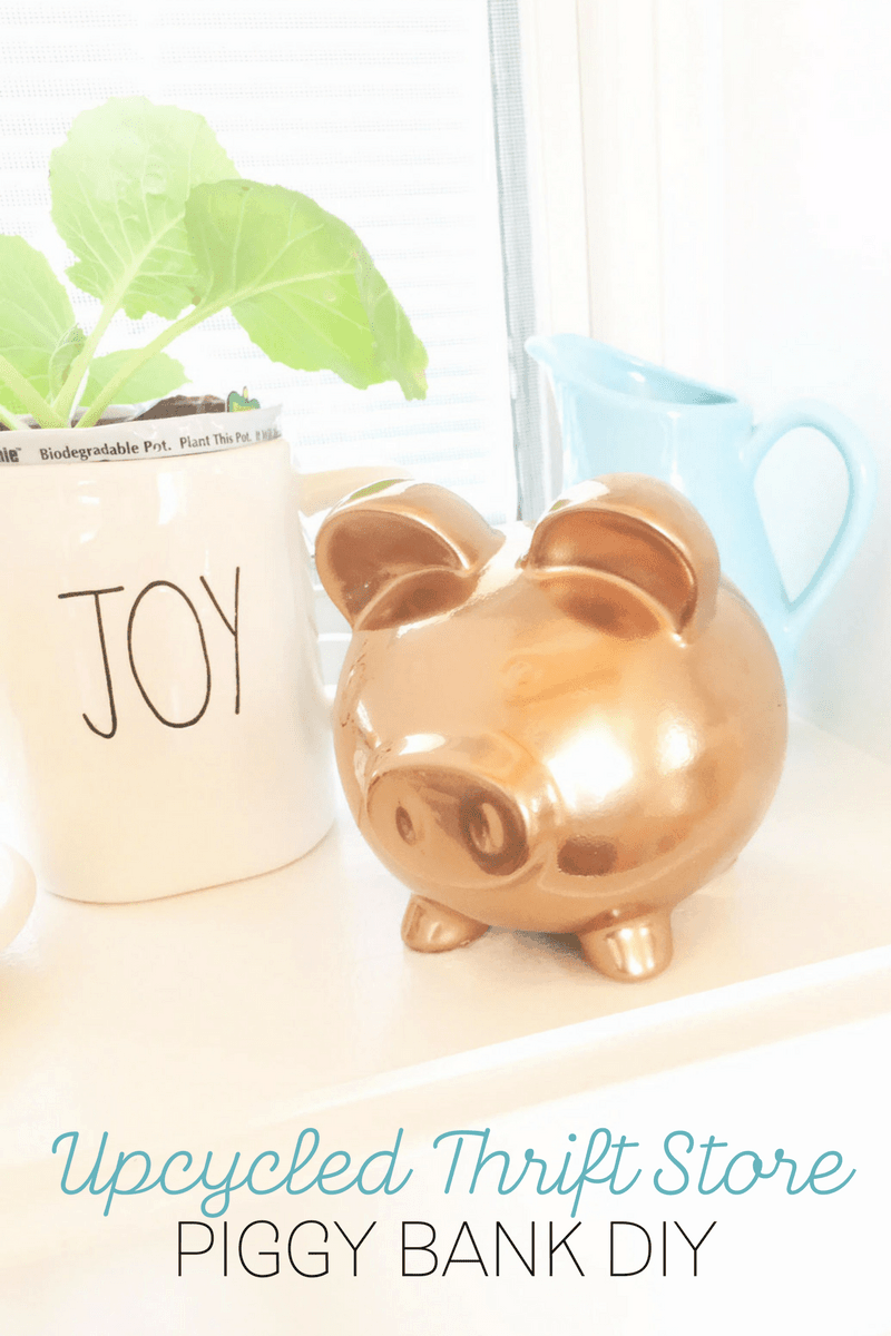 Upcycled Gold Piggy Bank