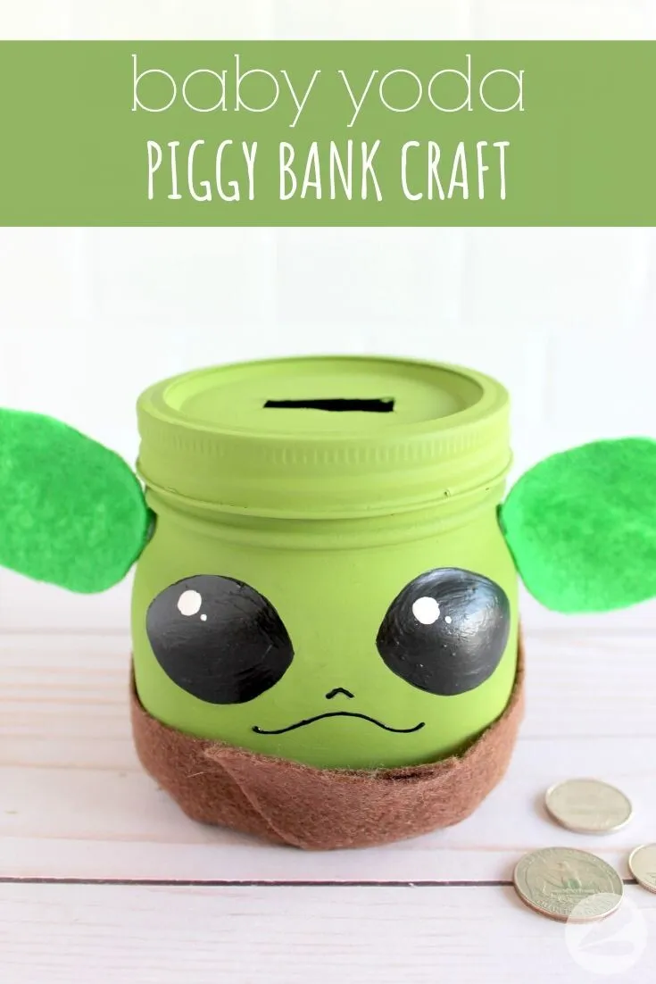 Baby Yoda Piggy Bank Craft