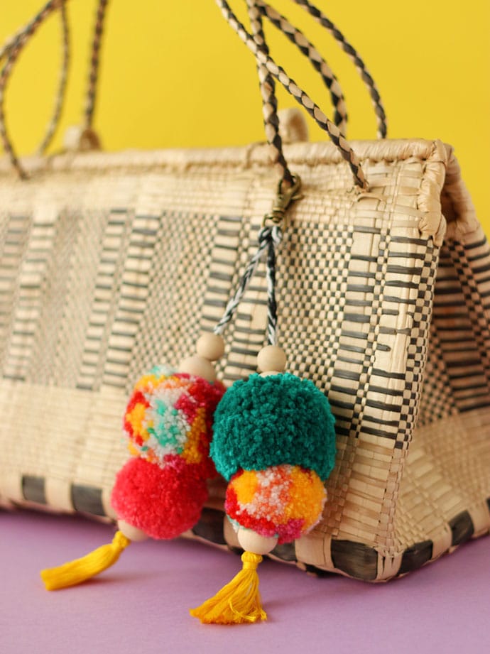 Pom Pom Bag Charm and Key Ring