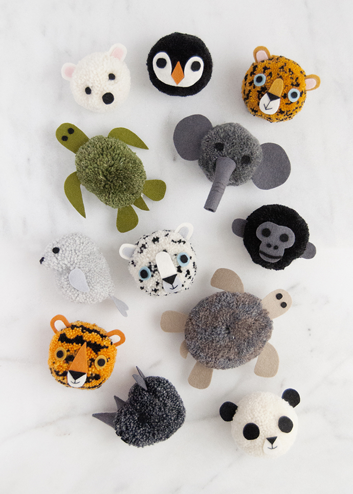 Endangered Animals Pom Poms