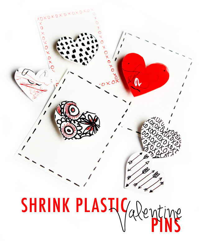 Shrink Plastic Valentine Pins